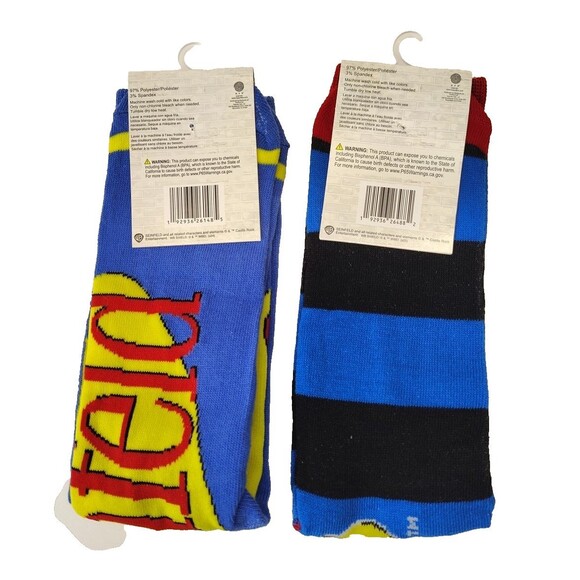 Seinfeld 90's TV Show Men's Novelty Blue Crew Socks 2 Pair Size 6-12 - NWT - Picture 2 of 5